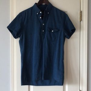 J Crew Indigo Popover Shirt